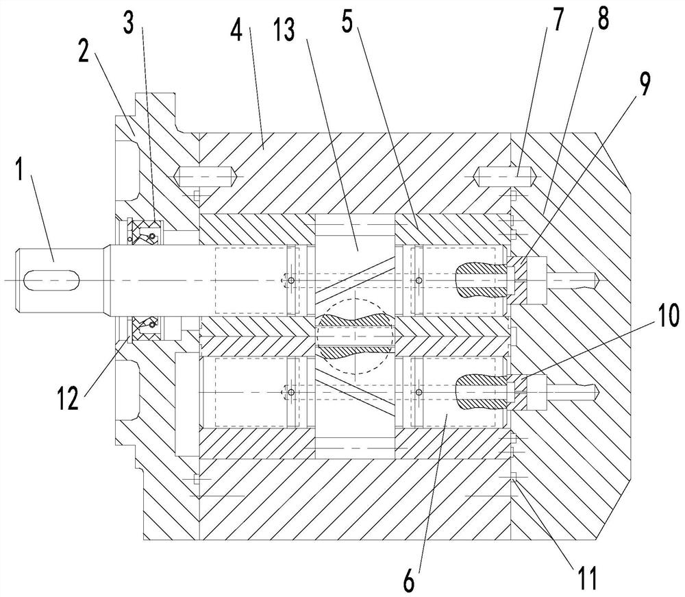 Axial and radial hydrostatic gear pump with helical teeth and double arc teeth