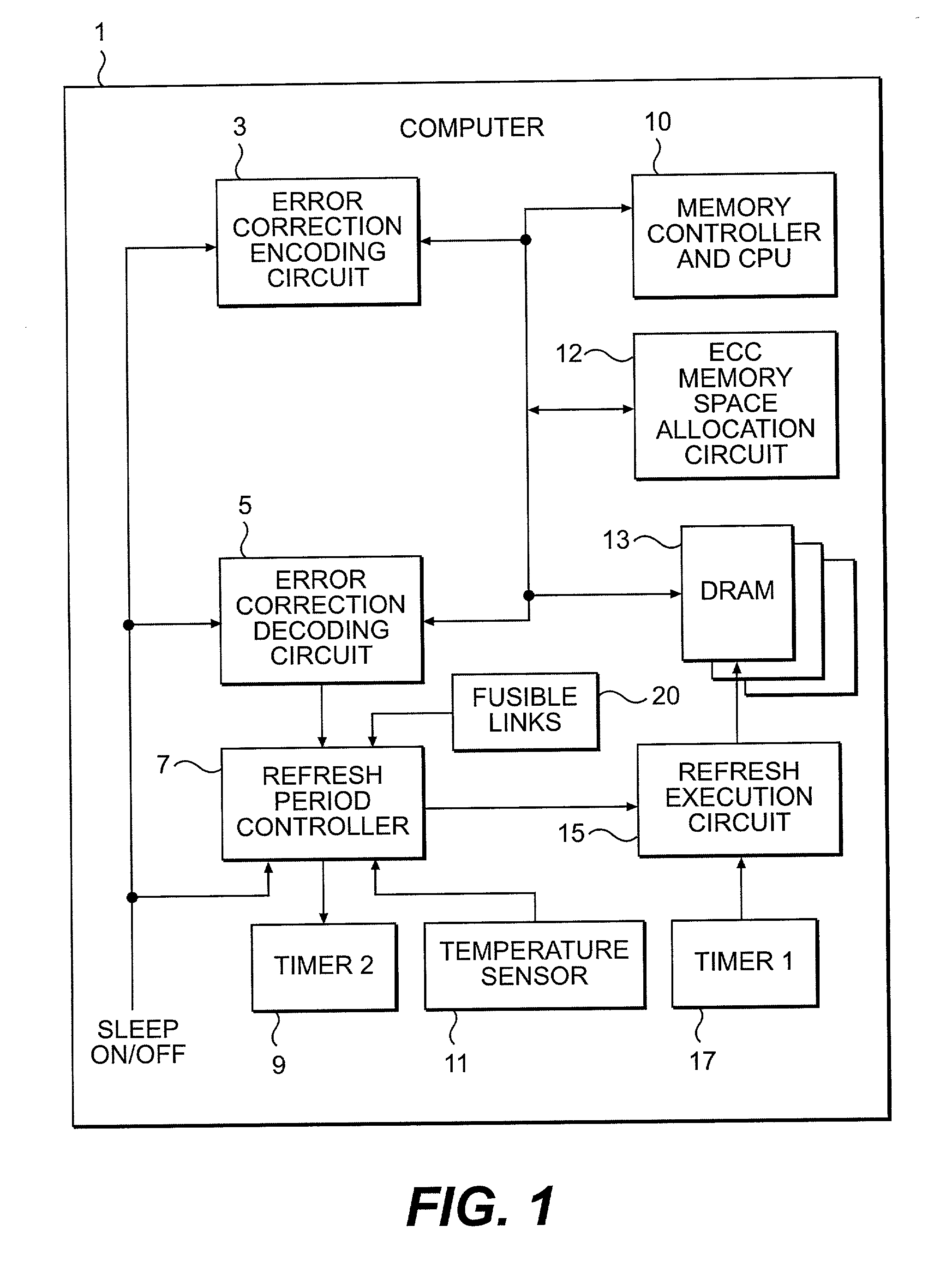 Check bit free error correction for sleep mode data retention