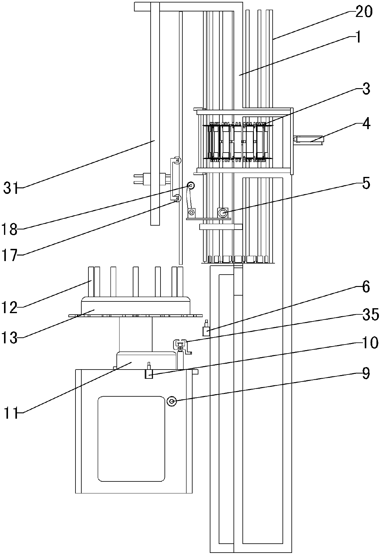 Glass tube conveying mechanism and full-automatic continuous tube-inserting machine using same