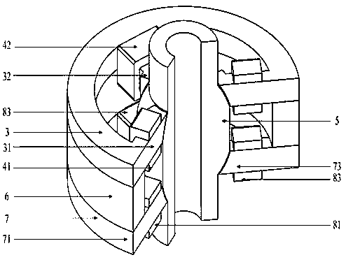 An AC-DC five-degree-of-freedom cone-spherical hybrid magnetic bearing for a vehicle flywheel battery