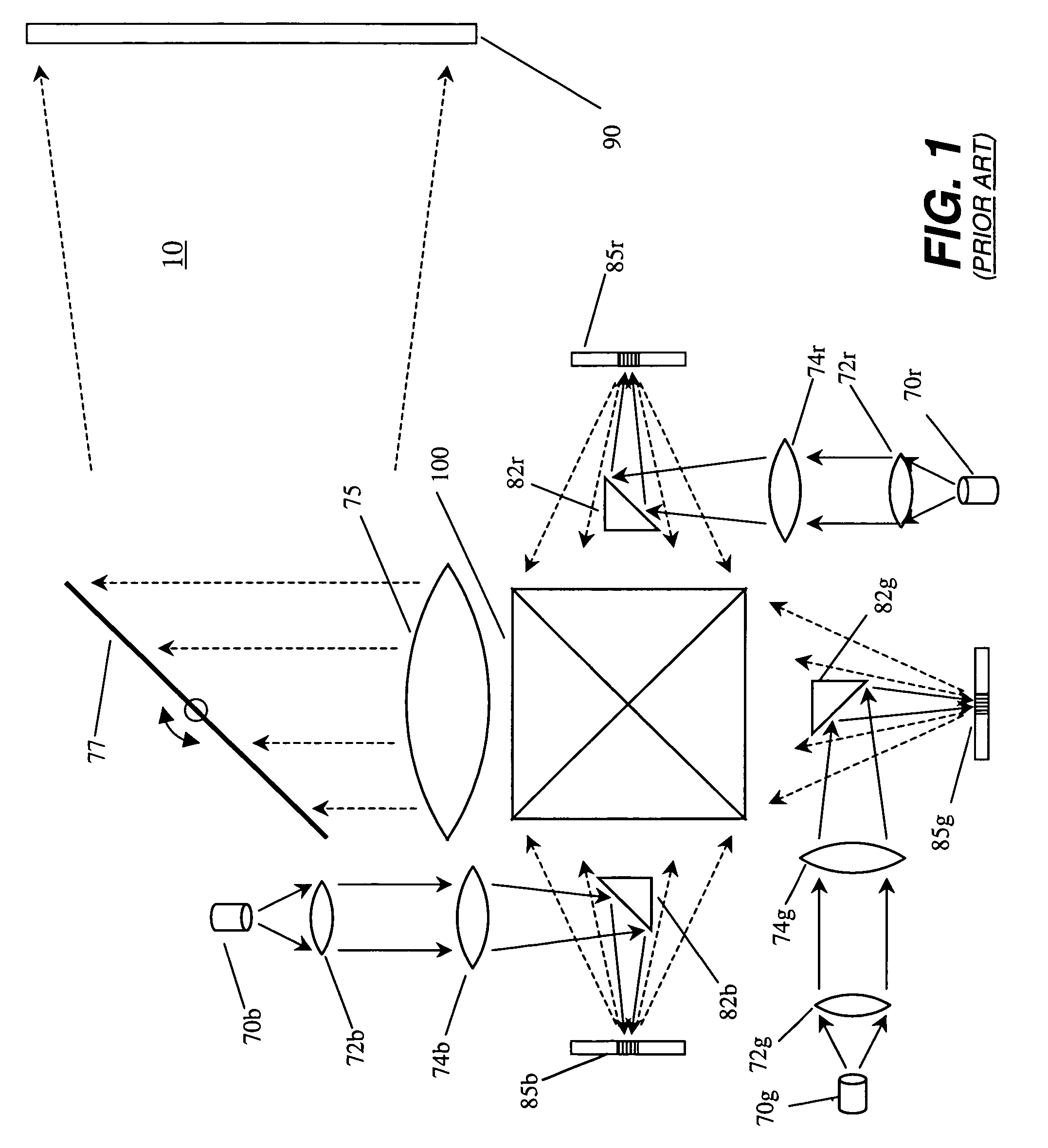 Display system incorporating bilinear electromechanical grating device