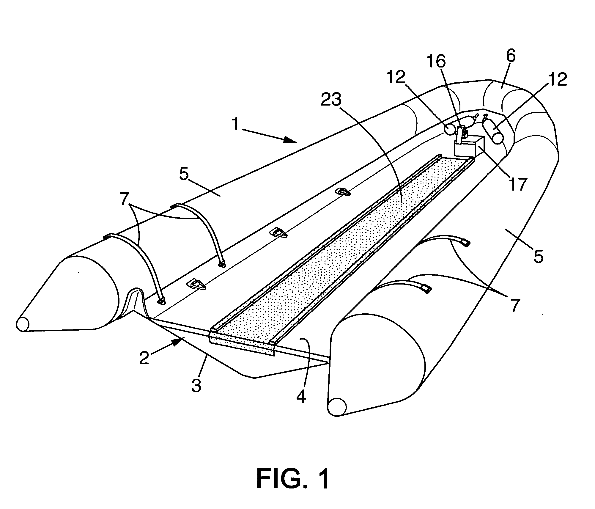 Pneumatic boat arranged for the loading/unloading and transportation of floating loads