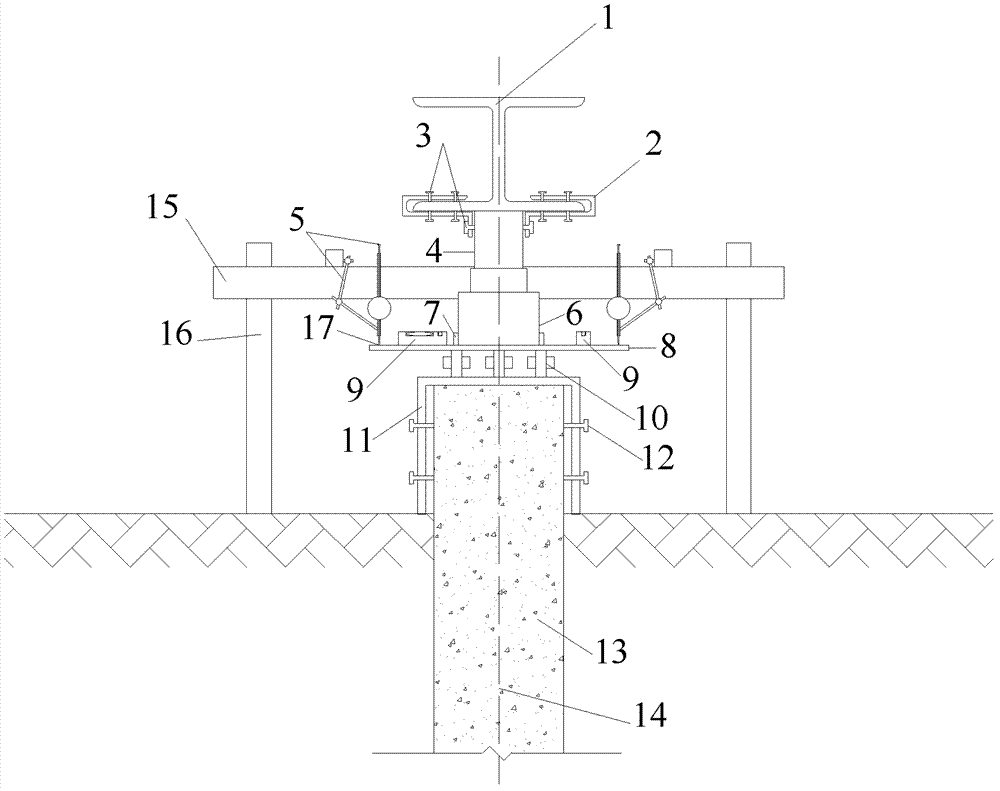 Device for treating pile head for vertical static load test and construction method thereof