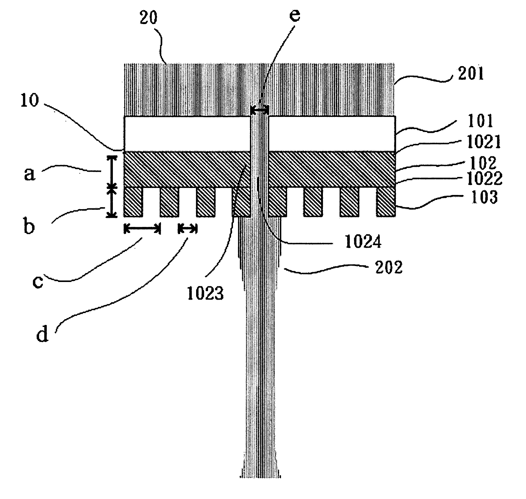 Optical head capable of providing a subwavelength beams