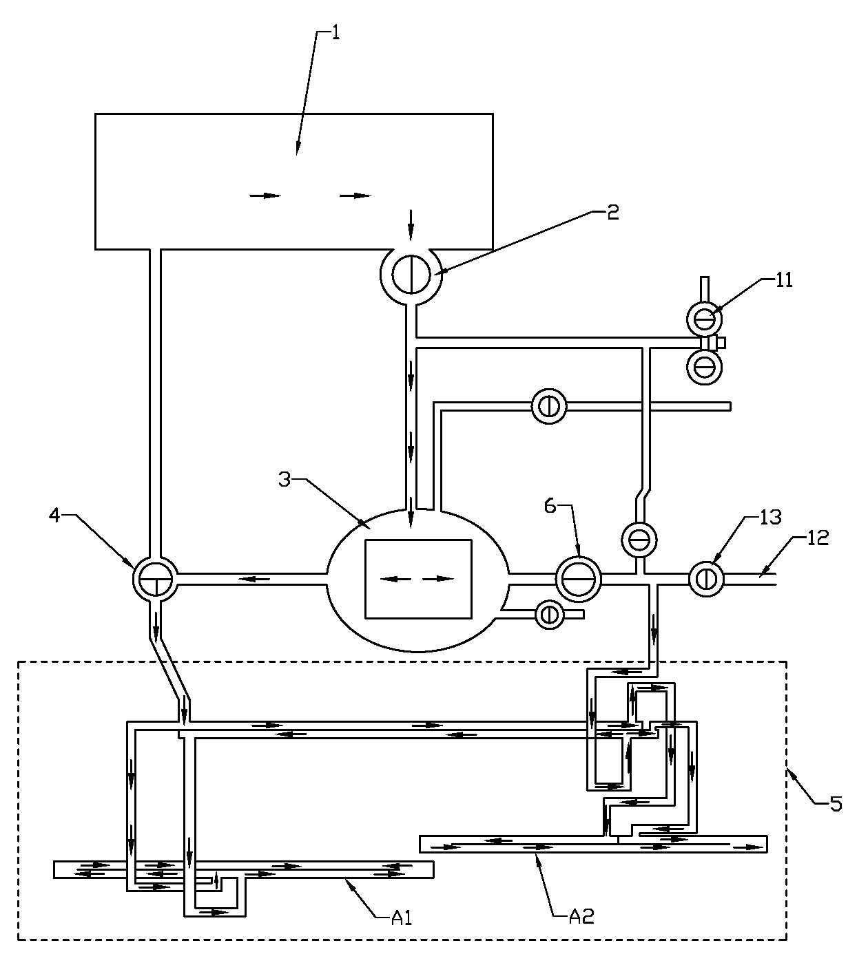 Asphalt distributing, cleaning and recovering system