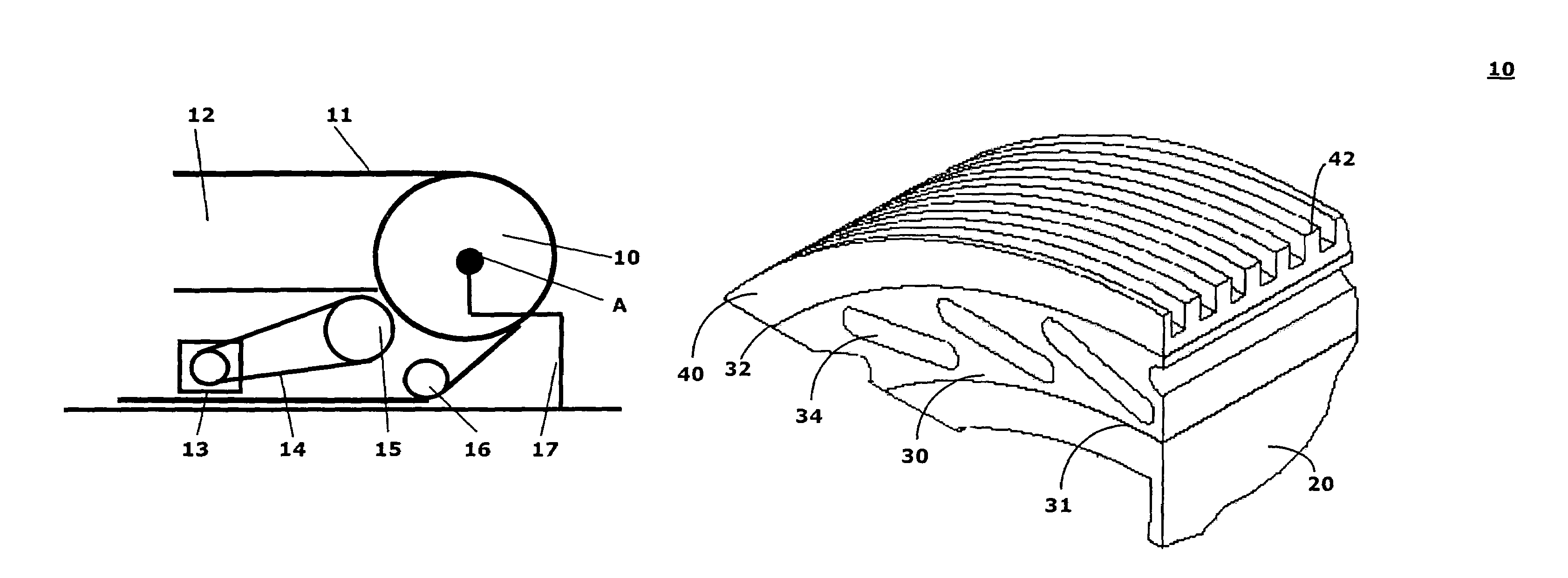 Wheel for driving a flexible handrail