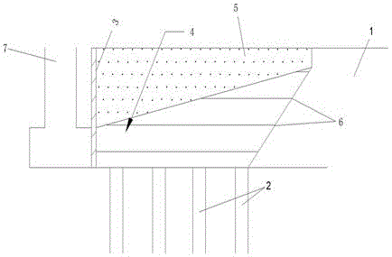 Connecting structure between bridge abutment and road bed for solving problem of vehicle bump at bridge head