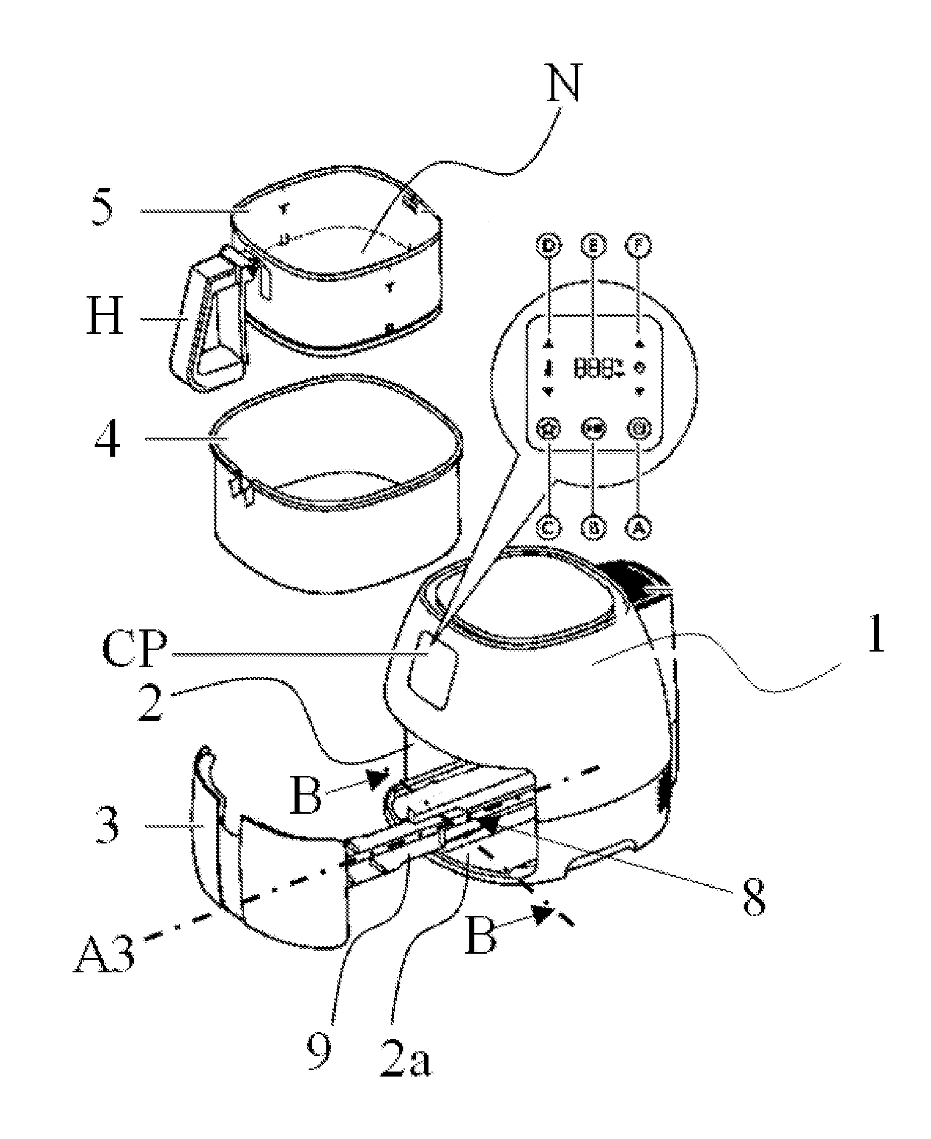 Apparatus for preparing food having a drawer with a sliding mechanism