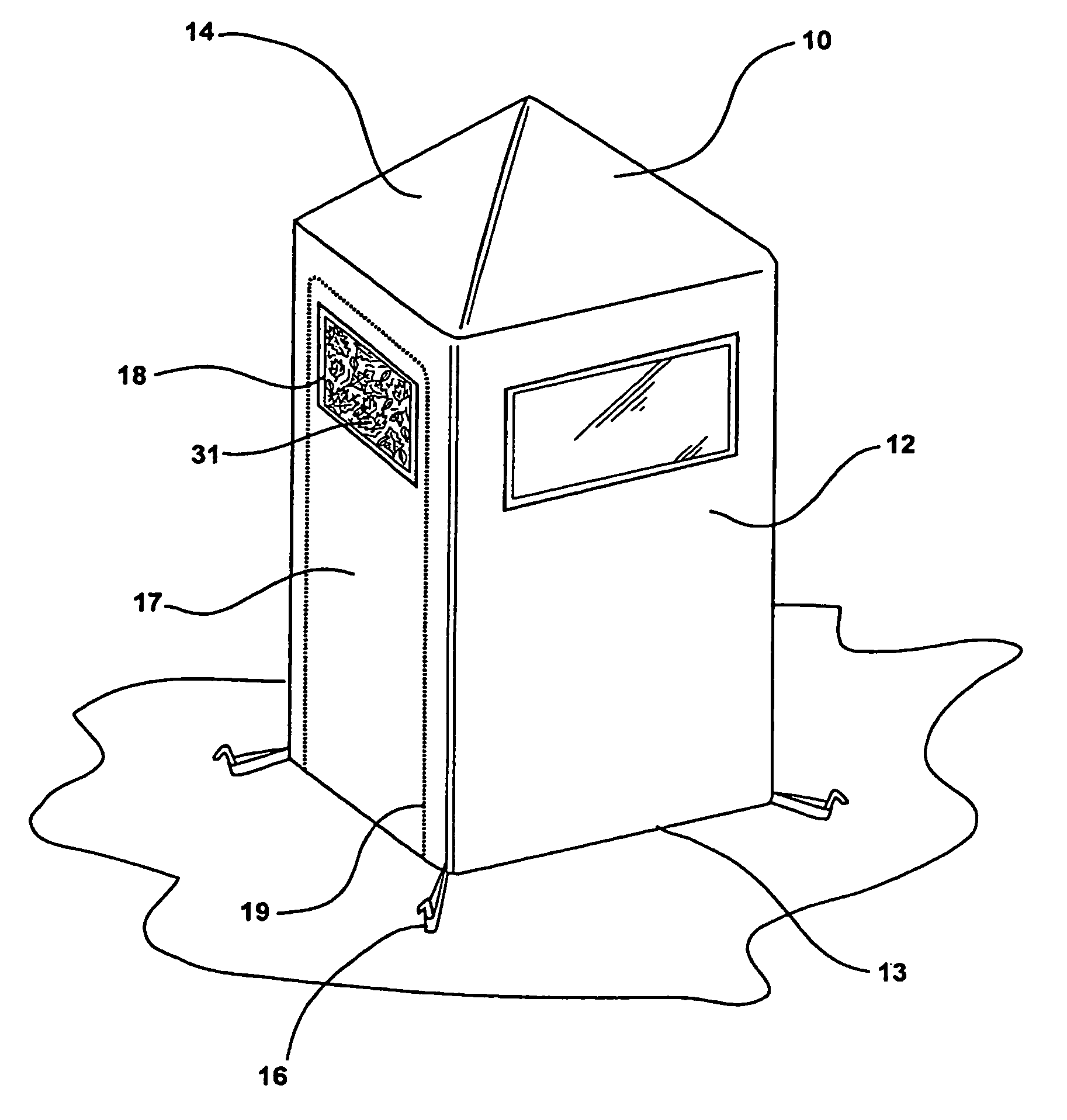 Scent containment system for hunting blinds