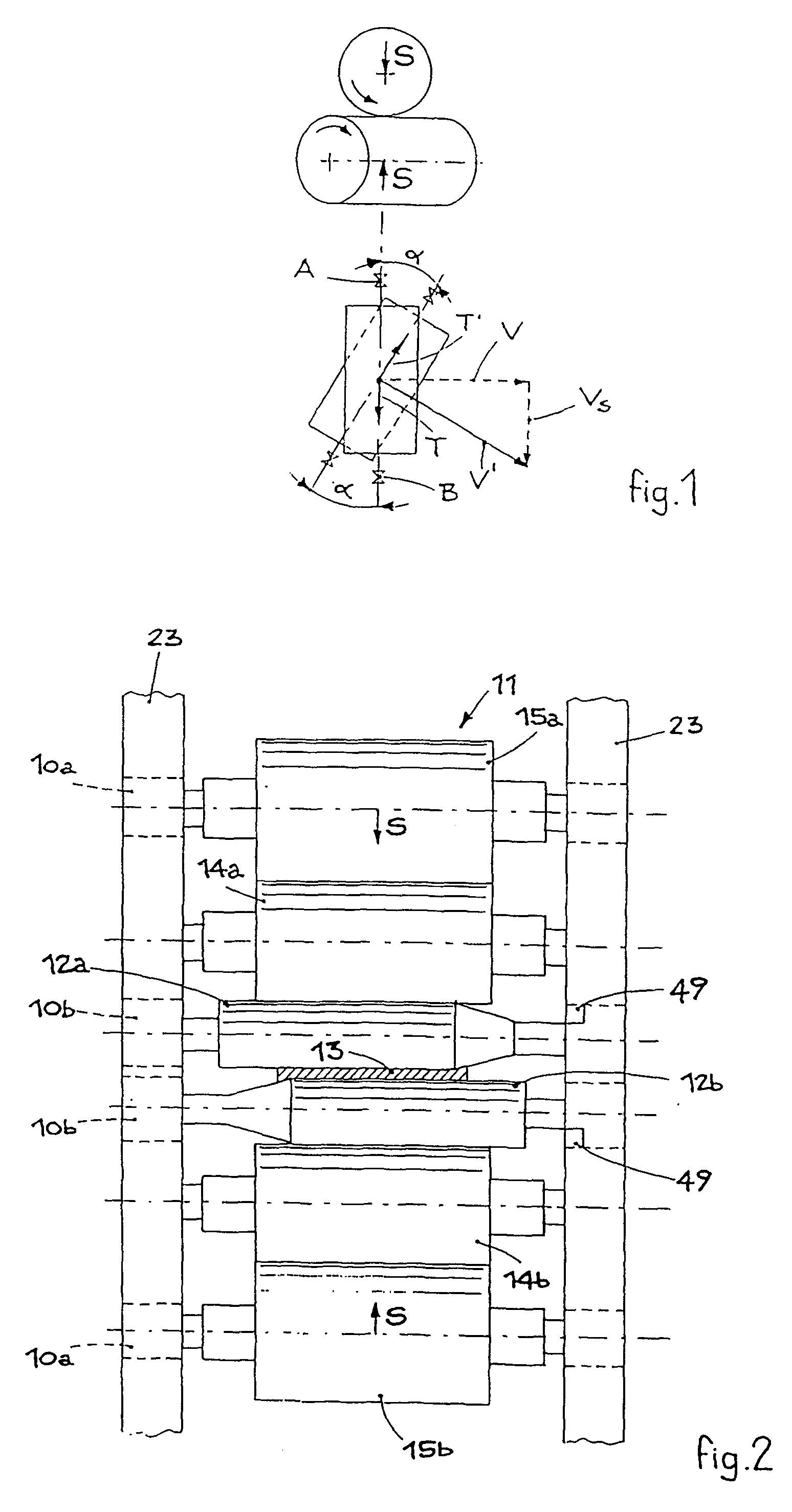 Device to absorb the axial loads generated on the rolls in a rolling stand