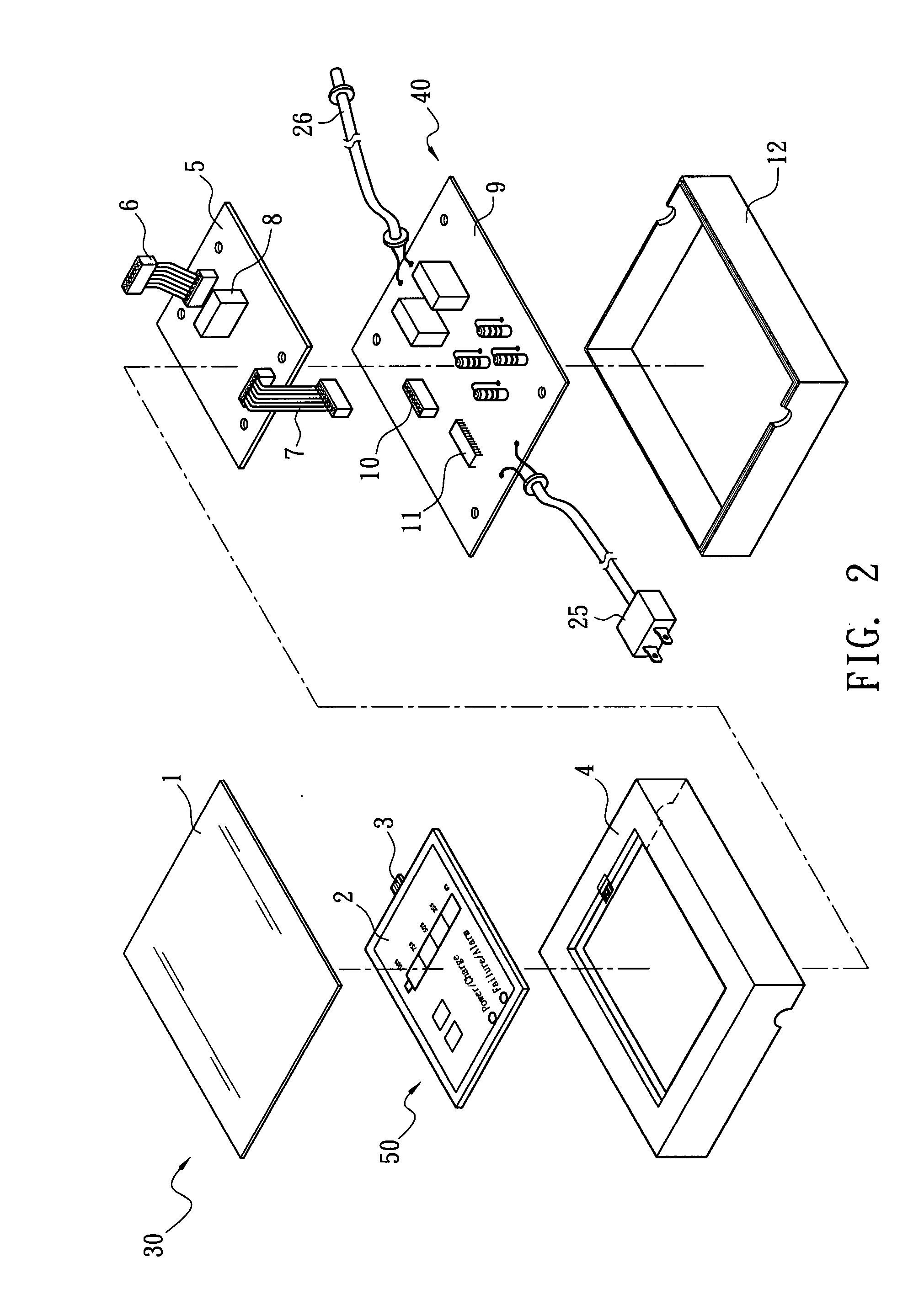 Battery charger with electroluminescent panel