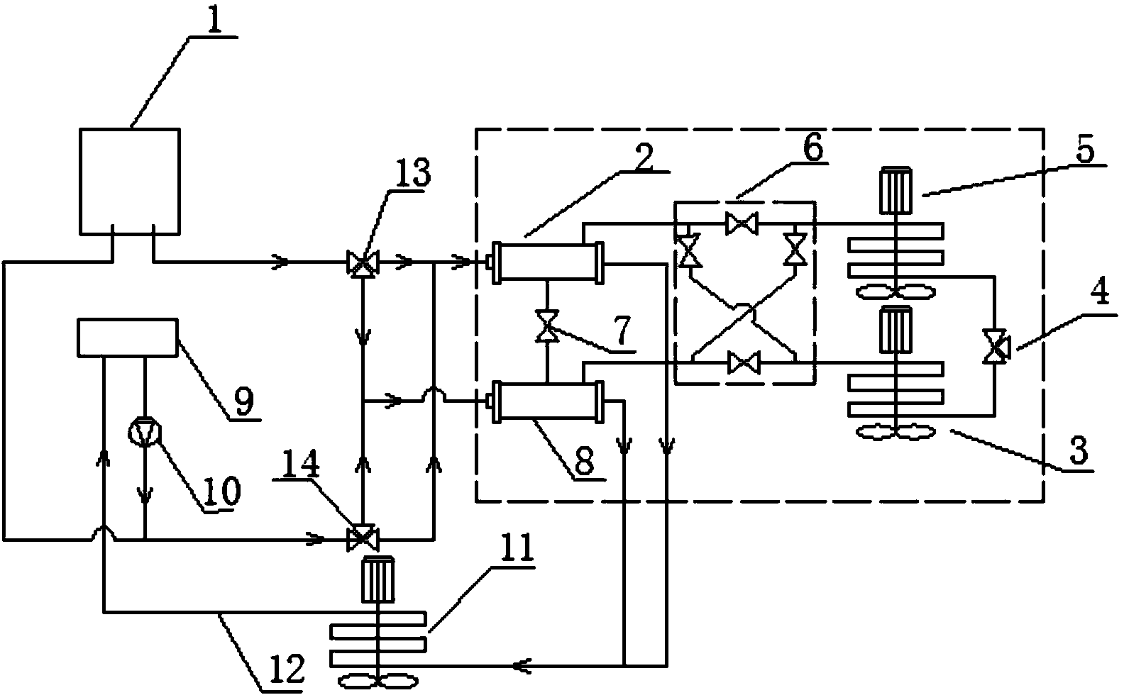 Mass recovery type adsorption refrigeration air-conditioning system on basis of phase-change heat storage