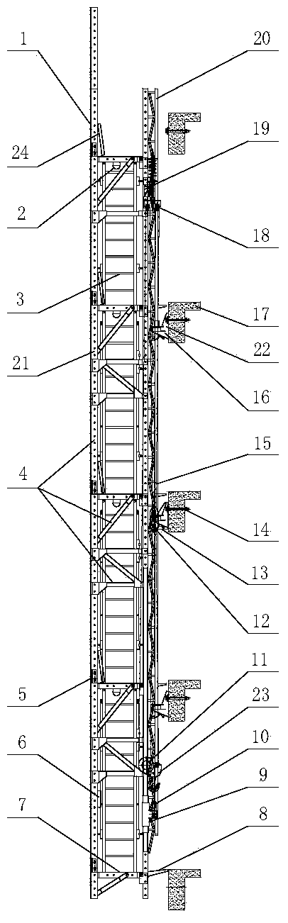 Inserted lift scaffold with video security monitoring system