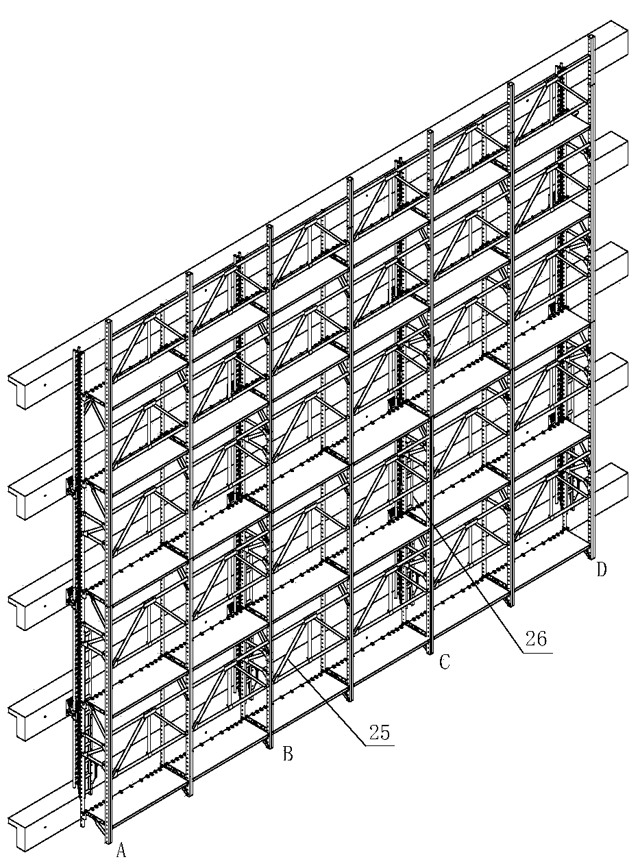 Inserted lift scaffold with video security monitoring system