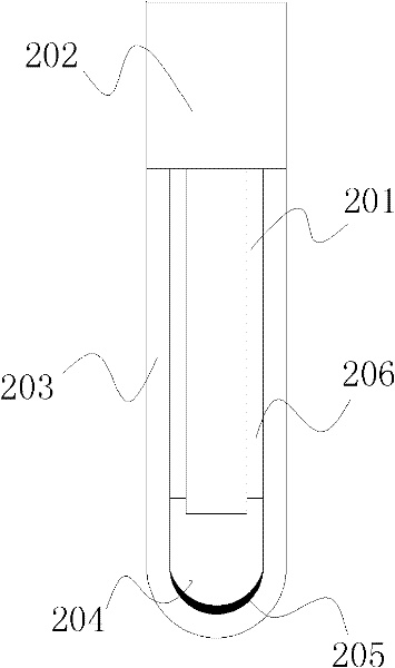 Optical fiber probe of fluorescent optical fiber temperature sensor and preparation method thereof