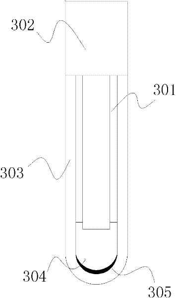 Optical fiber probe of fluorescent optical fiber temperature sensor and preparation method thereof