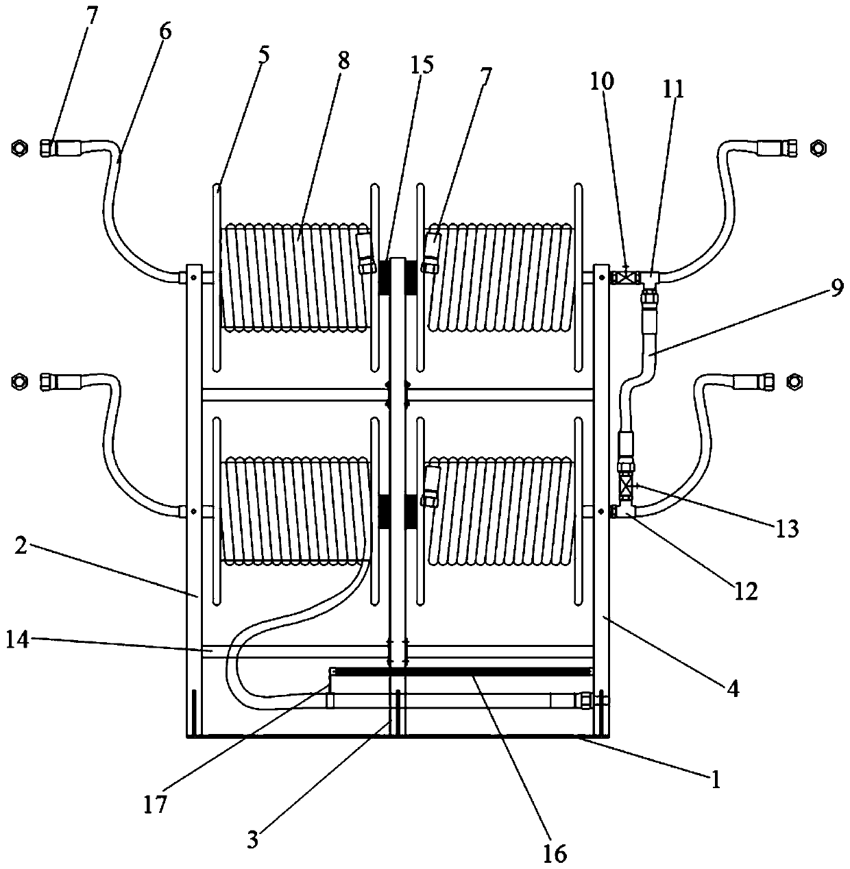 Petrochemical special hose station medium treatment method