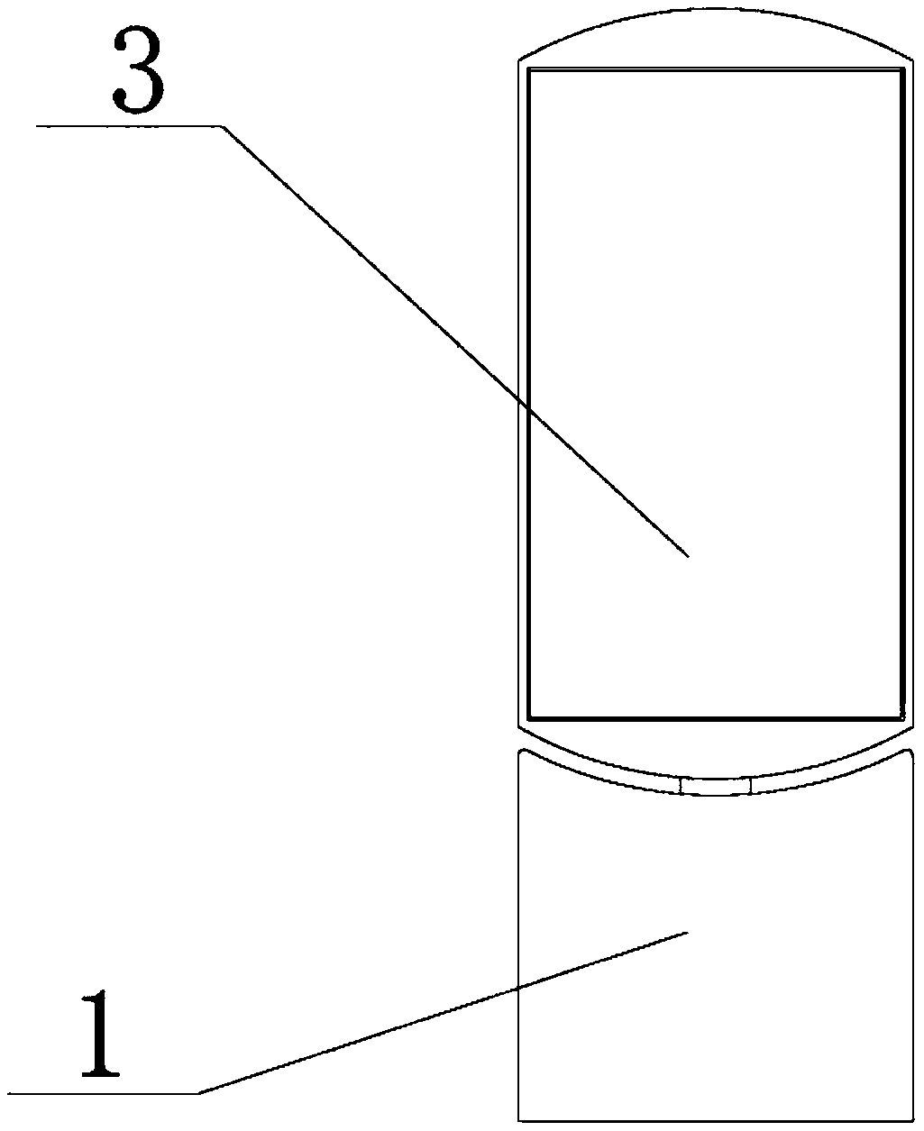 Naked-eye 3D advertising machine capable of rotating and adjusting vertical/transverse-screen display