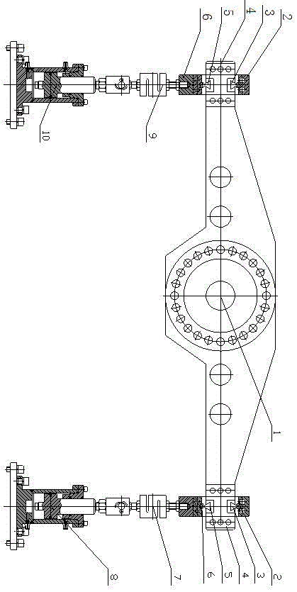 A hydraulically balanced loading type high-torque static calibration device