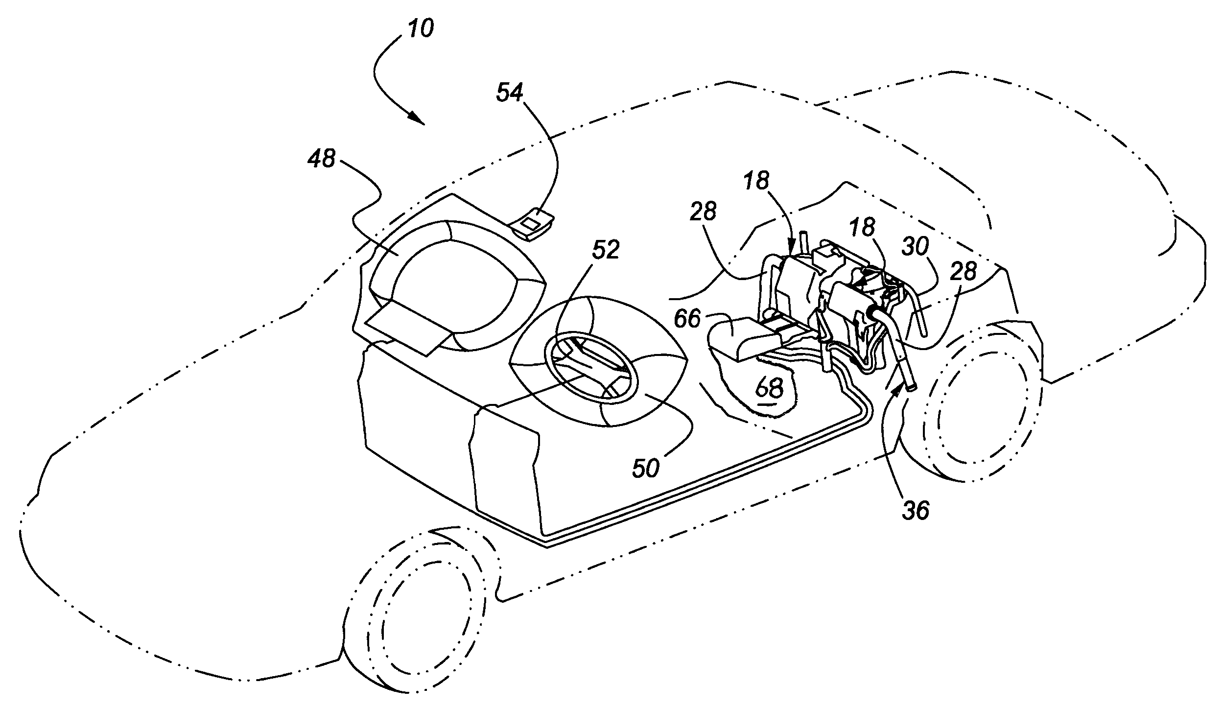 Automotive vehicle with fire suppression system