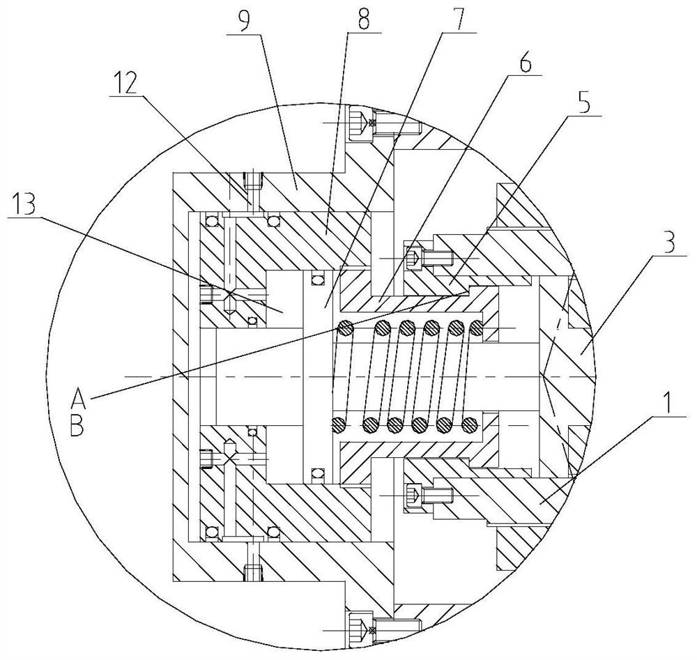 Main shaft tool loosening force unloading mechanism based on floating oil cylinder