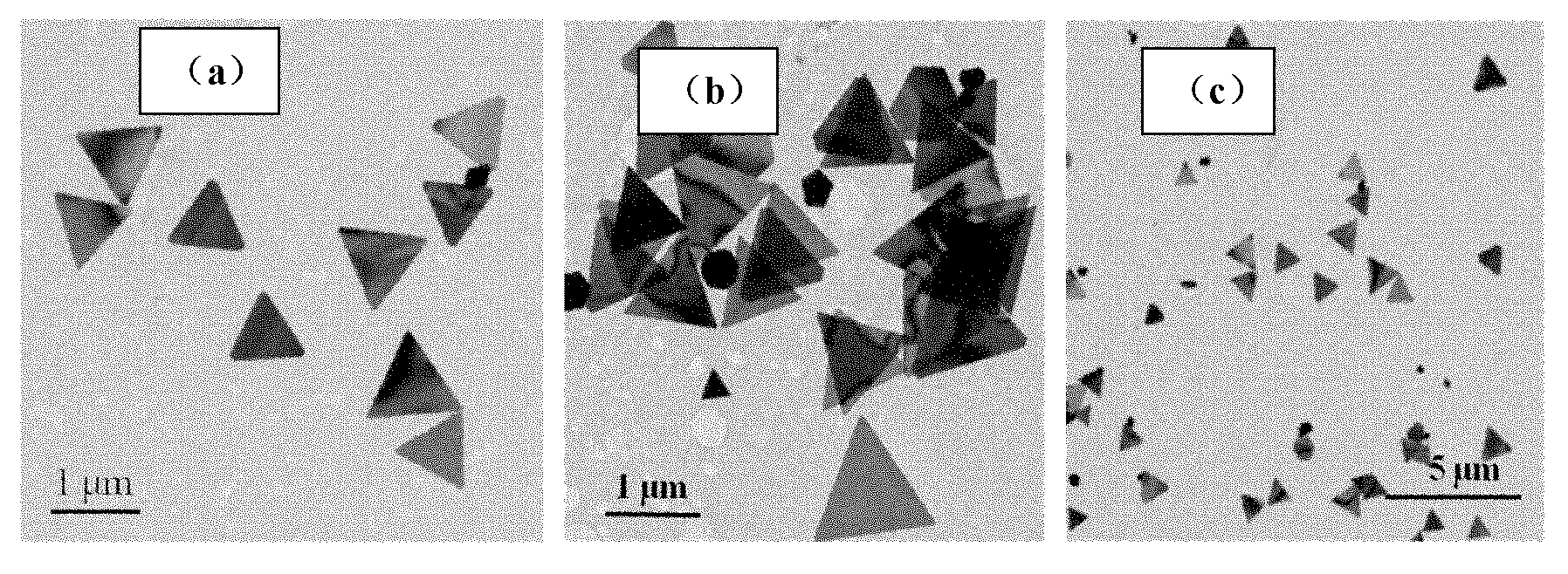 Preparation method of environment-friendly micron-size triangular silver sheet