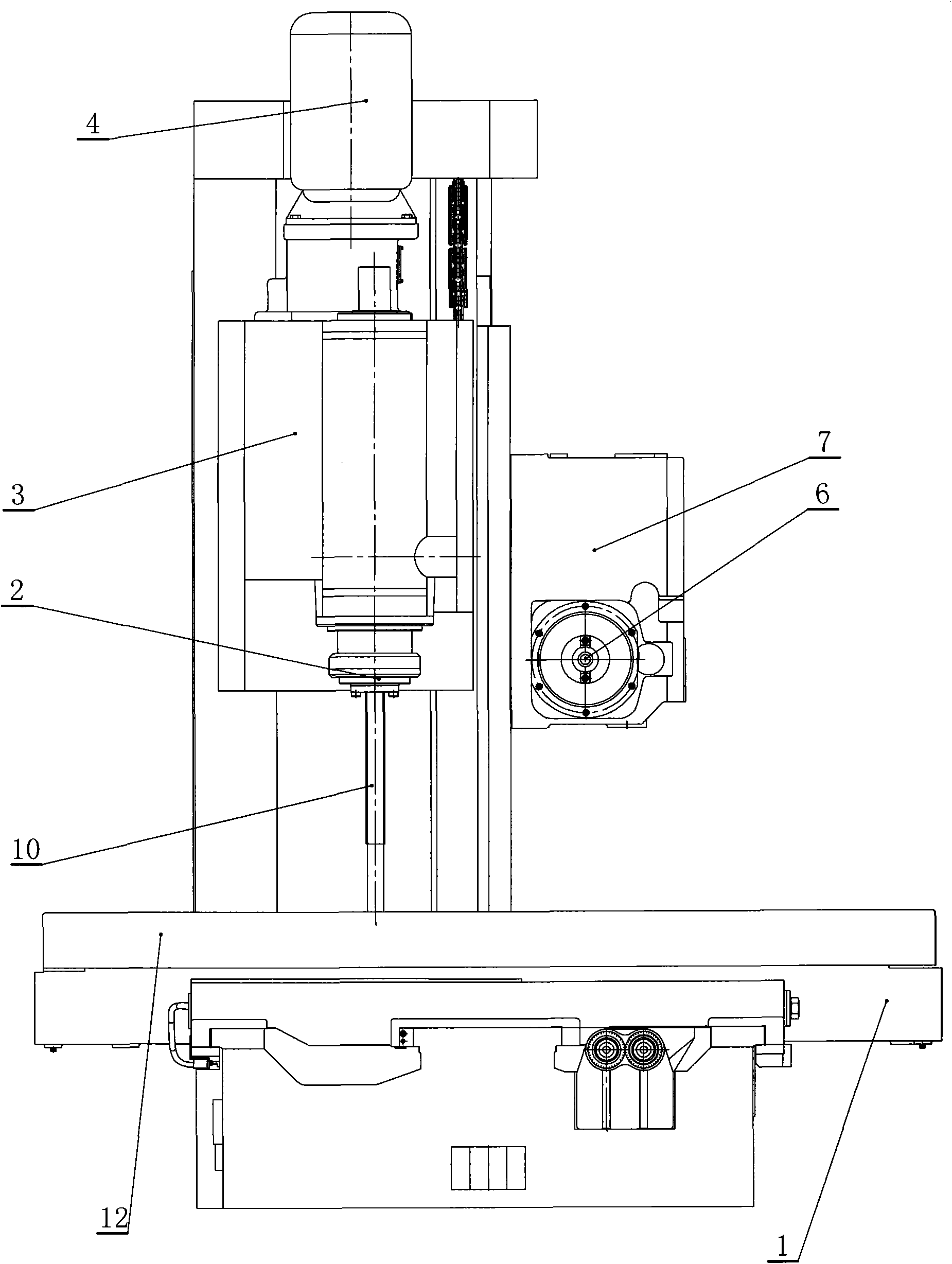 Double headstock bed type milling machine