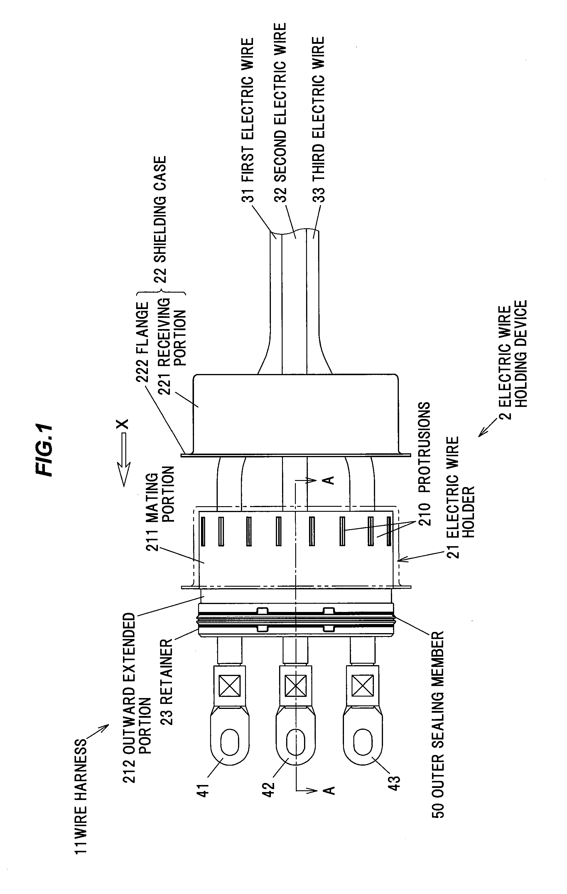 Electric wire holding device and wire harness