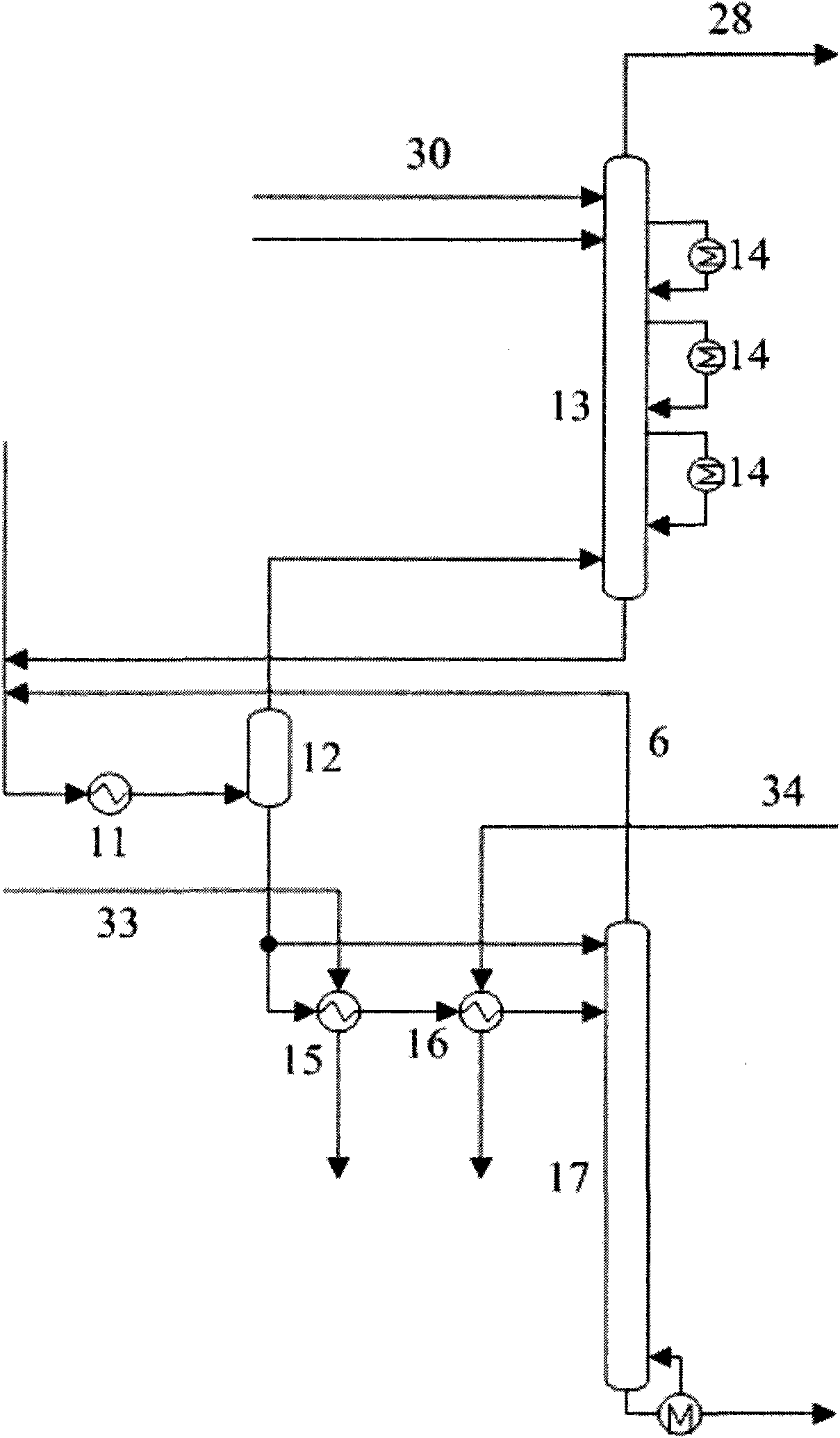 Method for saving energy and producing more propylene in absorption-stabilization system by catalytic cracking