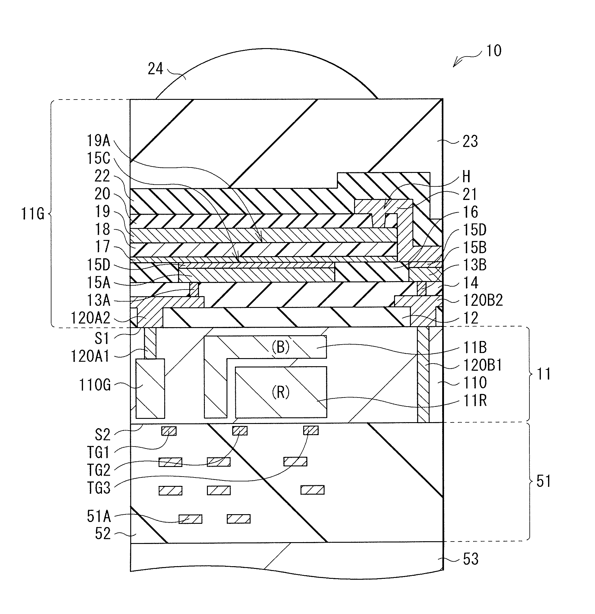 Semiconductor device, method of manufacturing semiconductor device, solid-state image pickup unit, and electronic apparatus