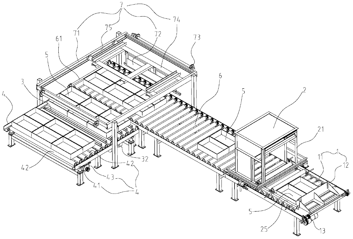 Precast concrete material distributing machine