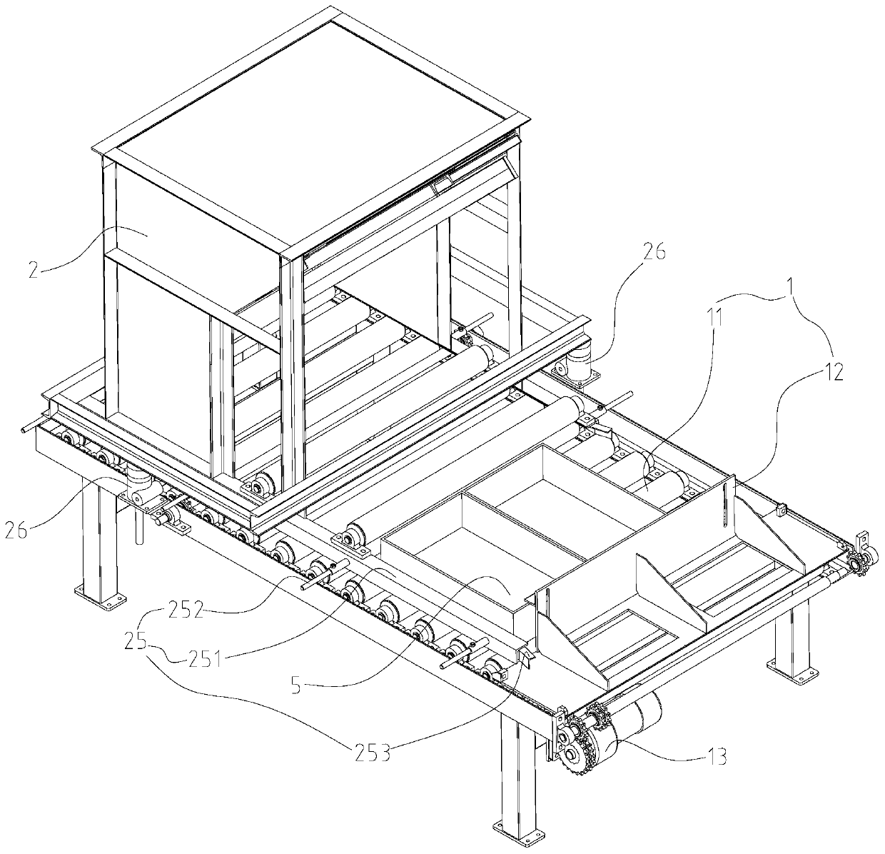 Precast concrete material distributing machine