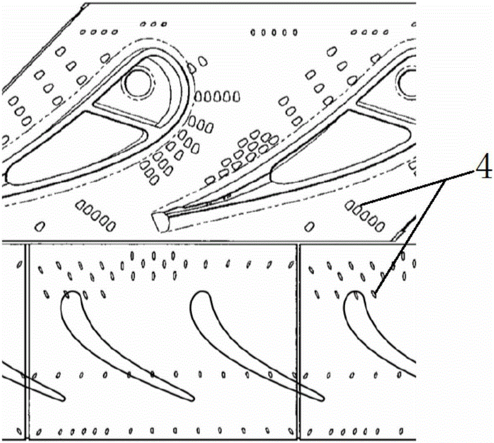 Step-shaped shrinkage air film hole structure