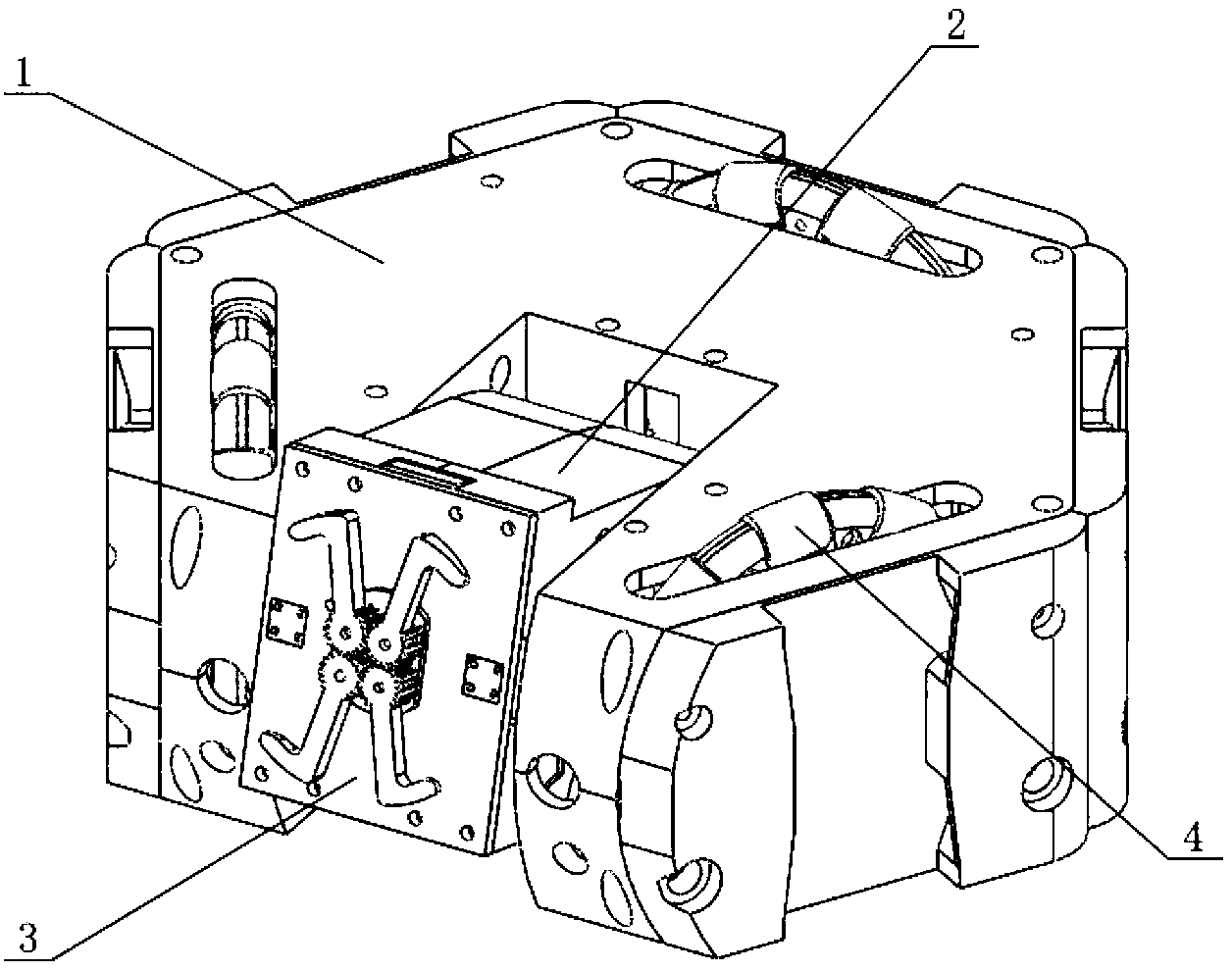 Omni-directional moving unit module structure of modularized self-reconfiguration robot