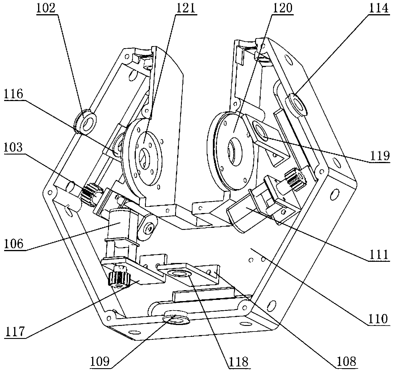 Omni-directional moving unit module structure of modularized self-reconfiguration robot