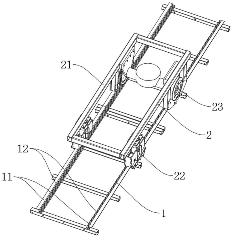 Driving mechanism for mountain double-rail conveyor