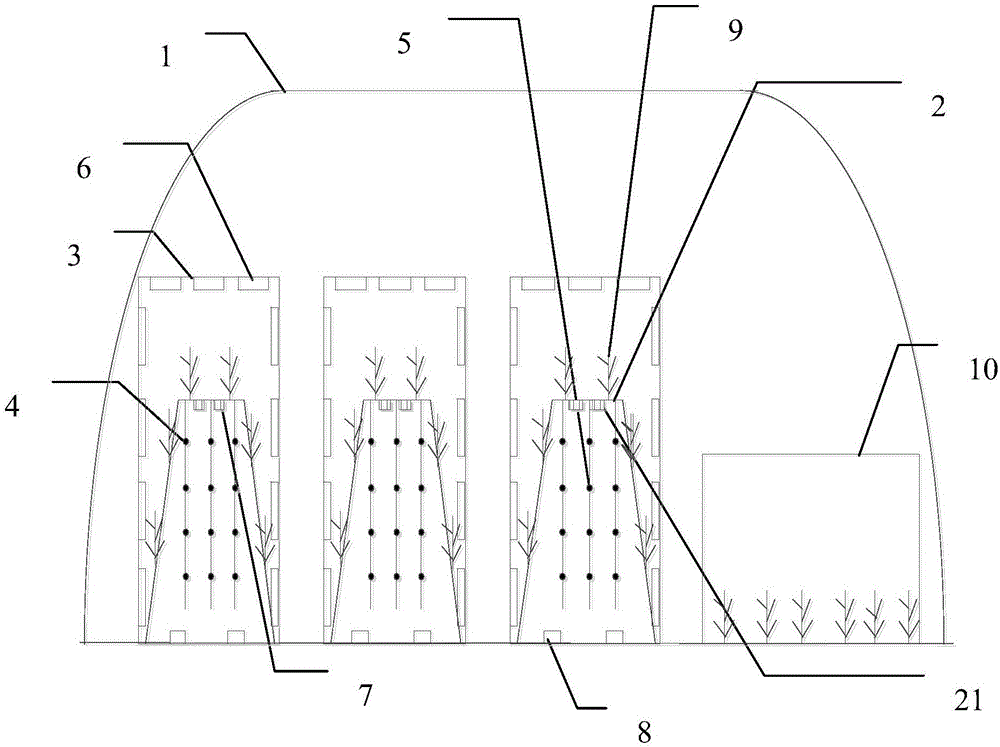 Device for restoring soil contaminated by organic arsenic compounds and method for achieving restoration by means of device