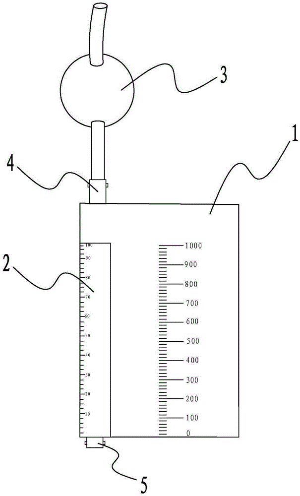 Medical negative pressure drainage bag with accurate metering pipe