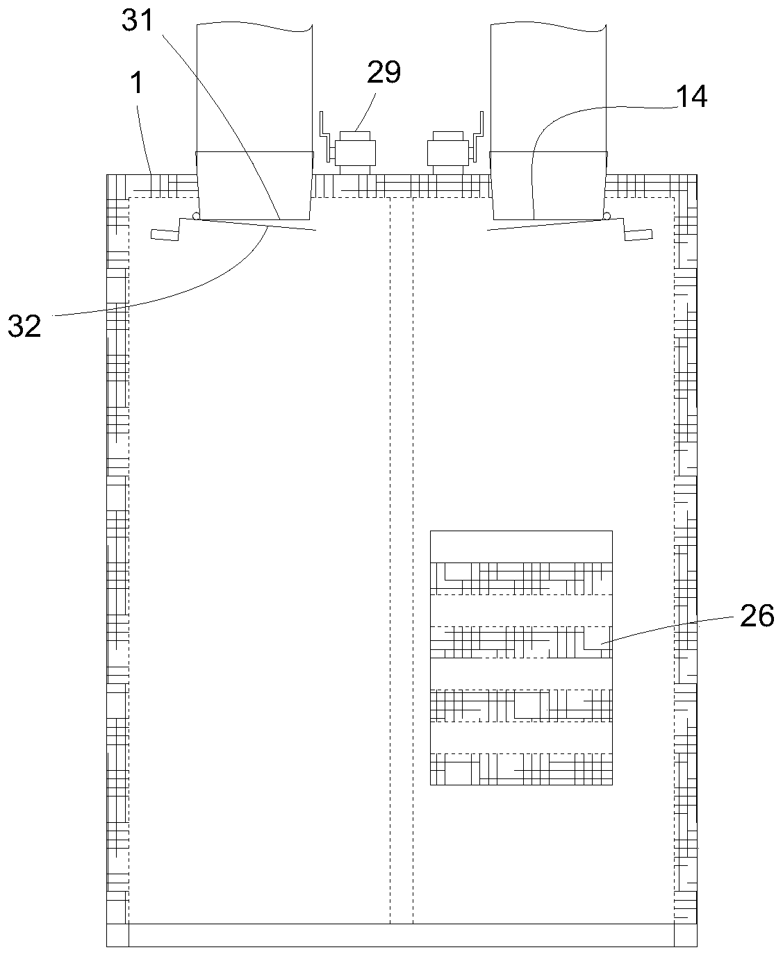 Dust suction and noise reduction device for continuous operation of hosiery machine and method of using same