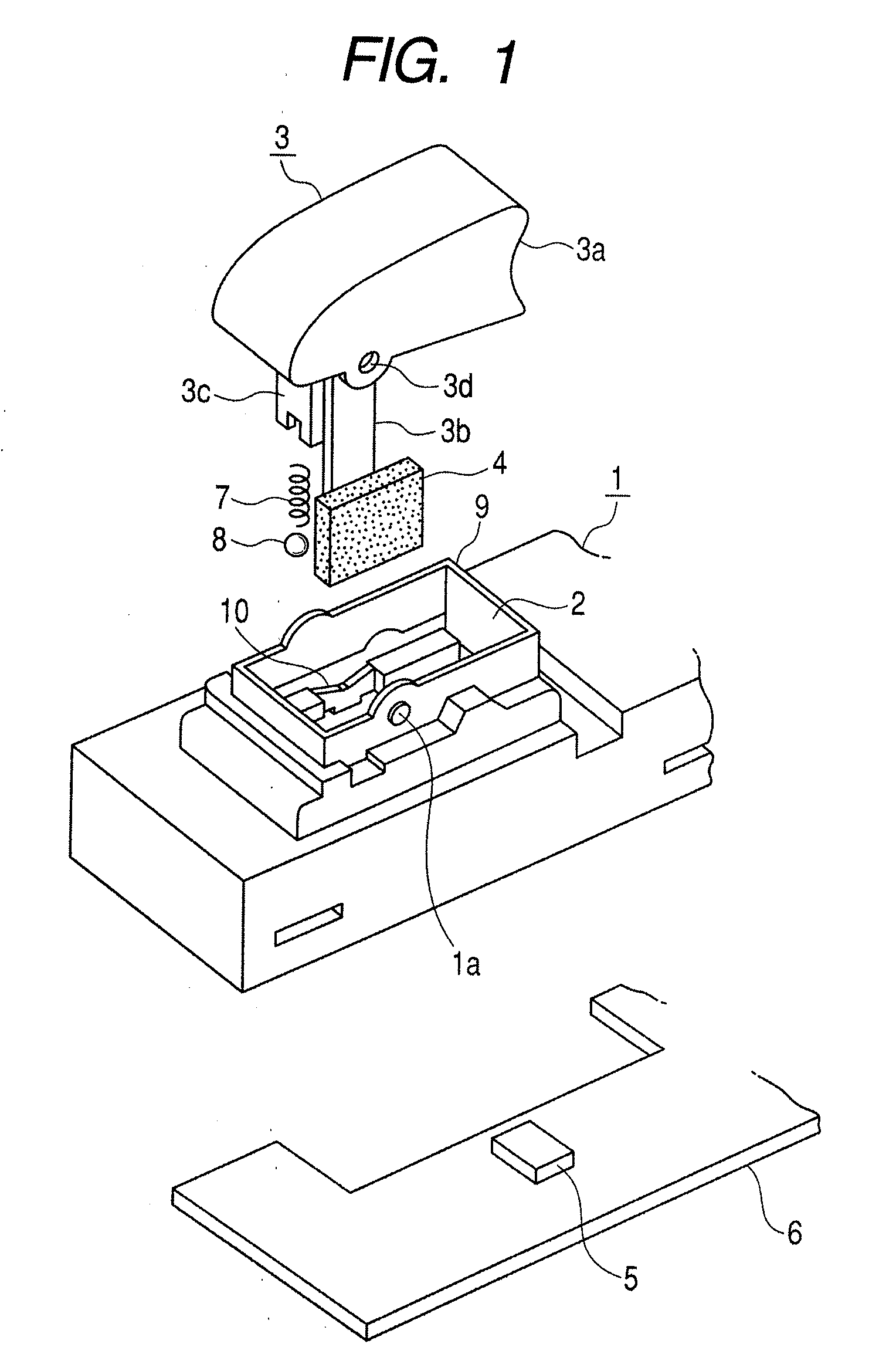 Swing type switching device including magnet and magnetoresistive element