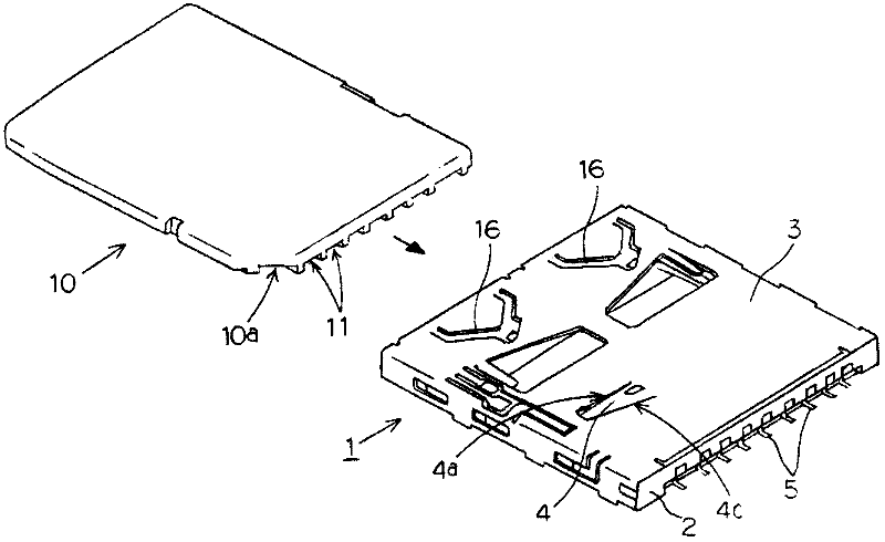 Connector for memory card