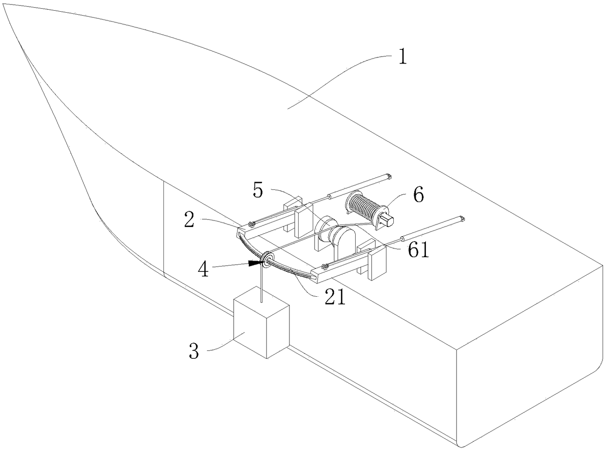 Cable-direction-following ROV winch applied to non-power-locating mother ship