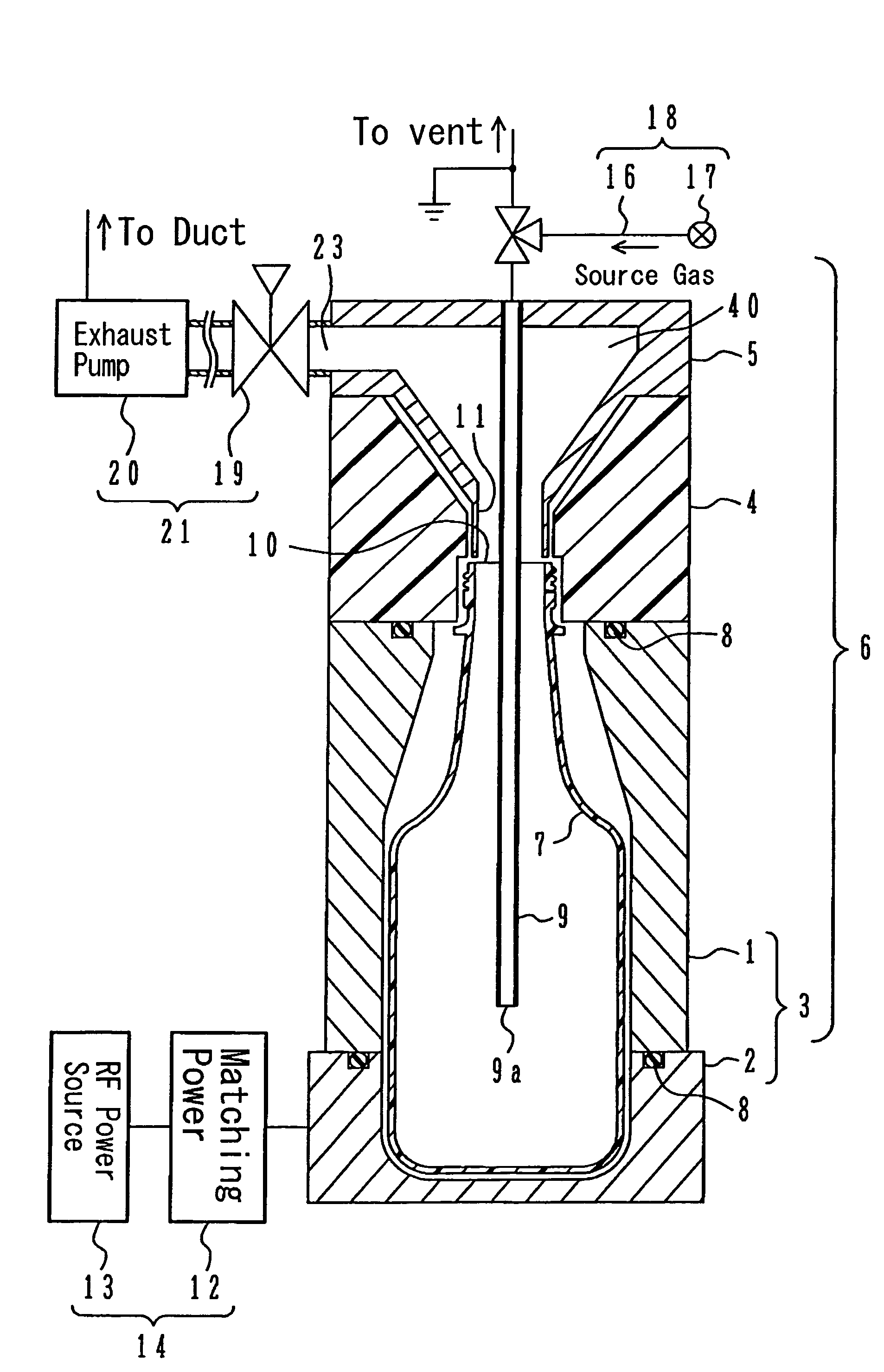 DLC film coated plastic container, and device and method for manufacturing the plastic container