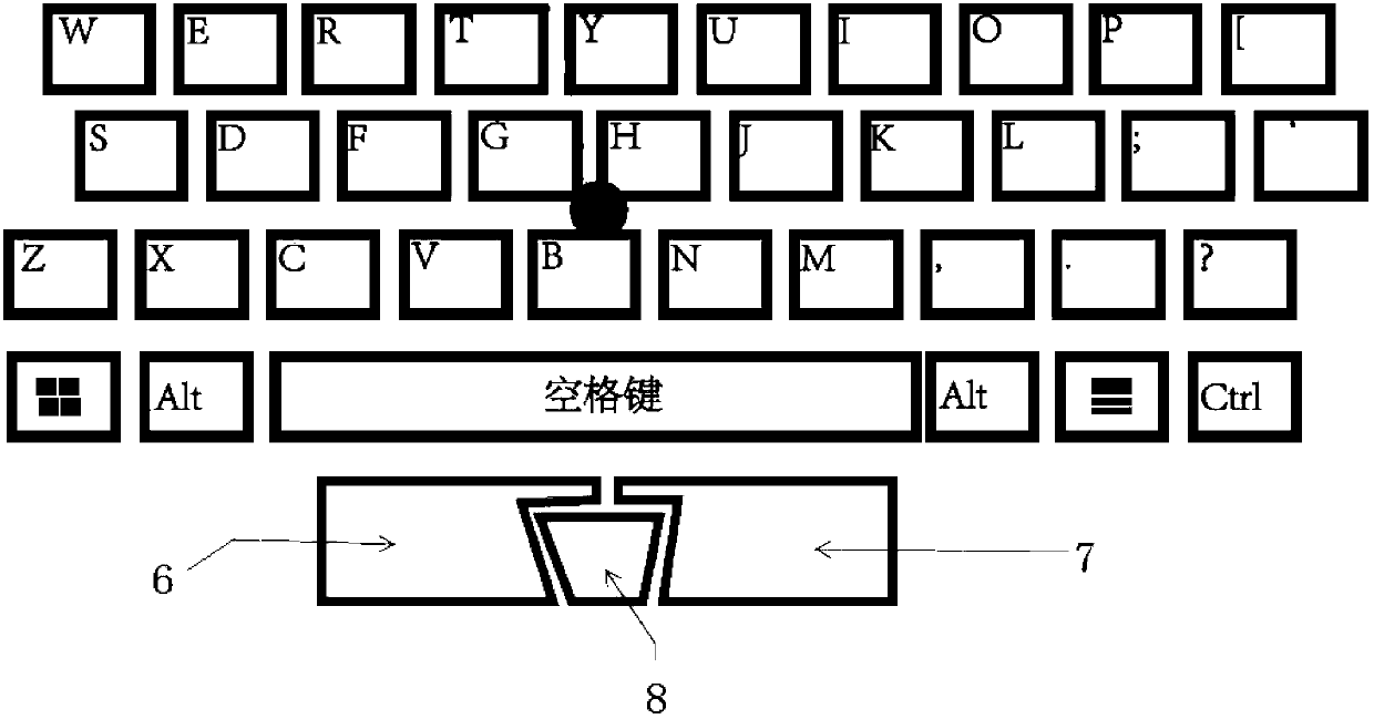 Design and input method of multifunctional keyboard and multifunctional keyboard