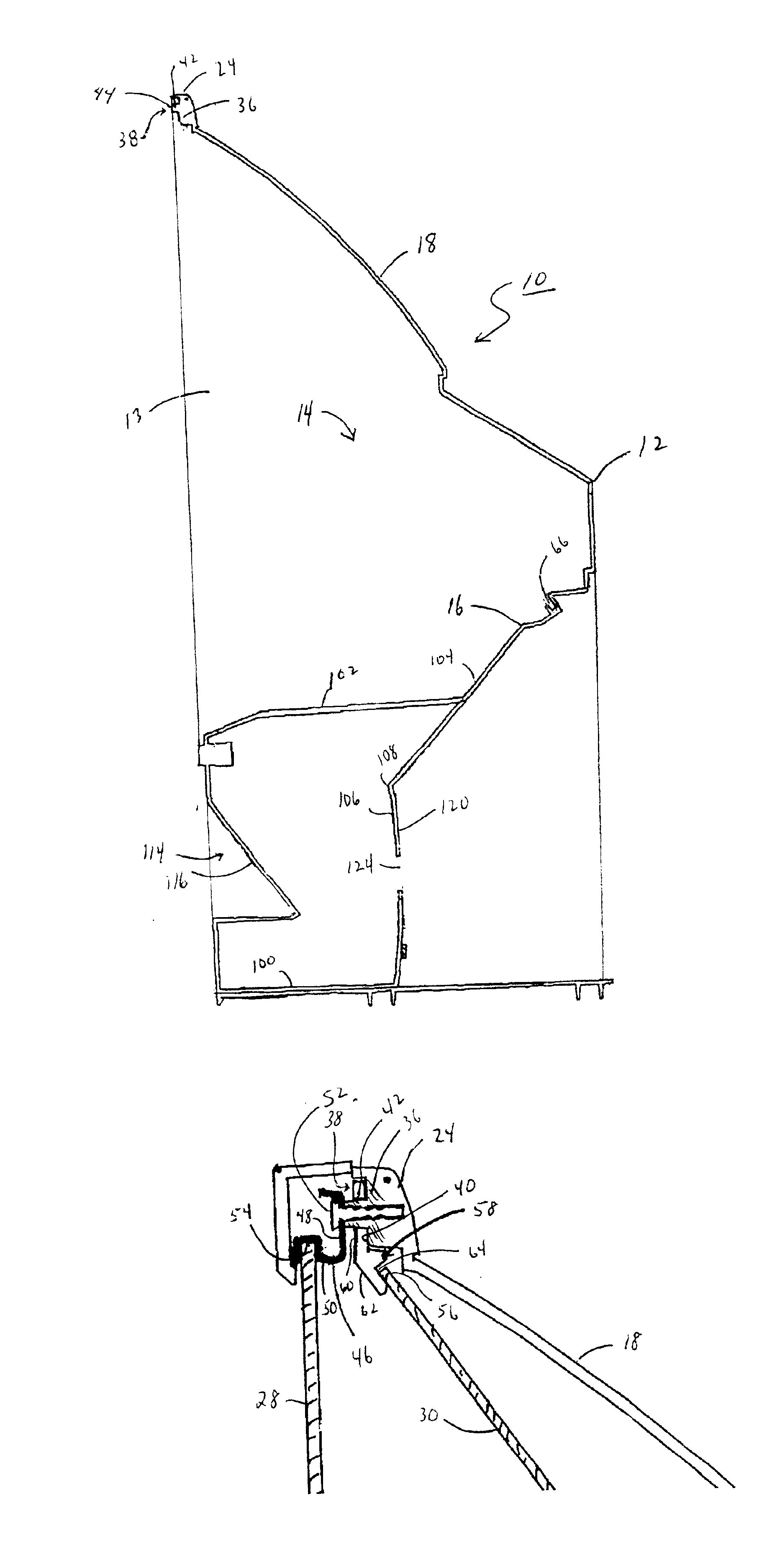 Projection television cabinet having a one-piece reference structure