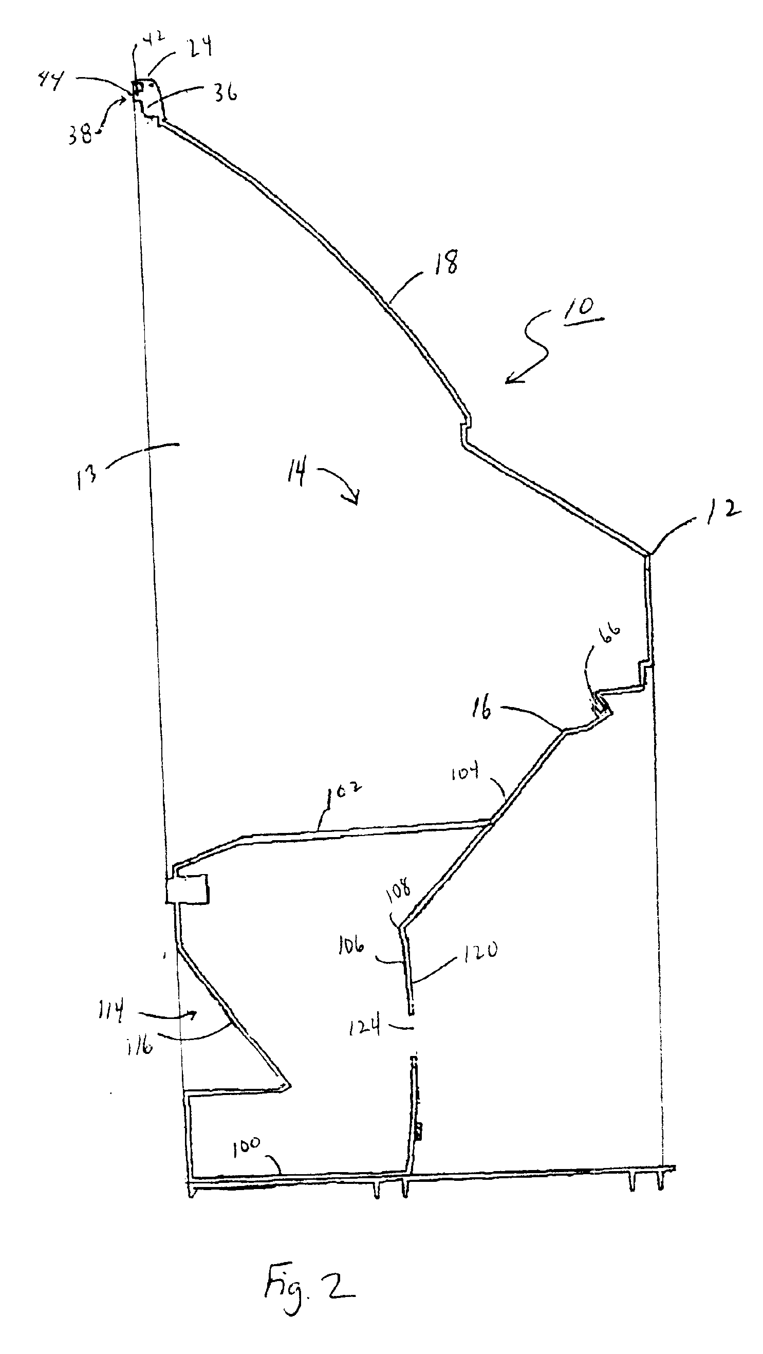 Projection television cabinet having a one-piece reference structure