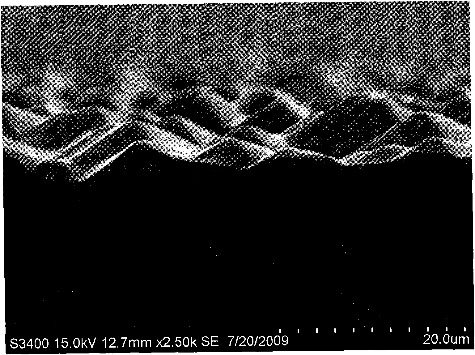 Method for preparing single crystal silicon velvet surface