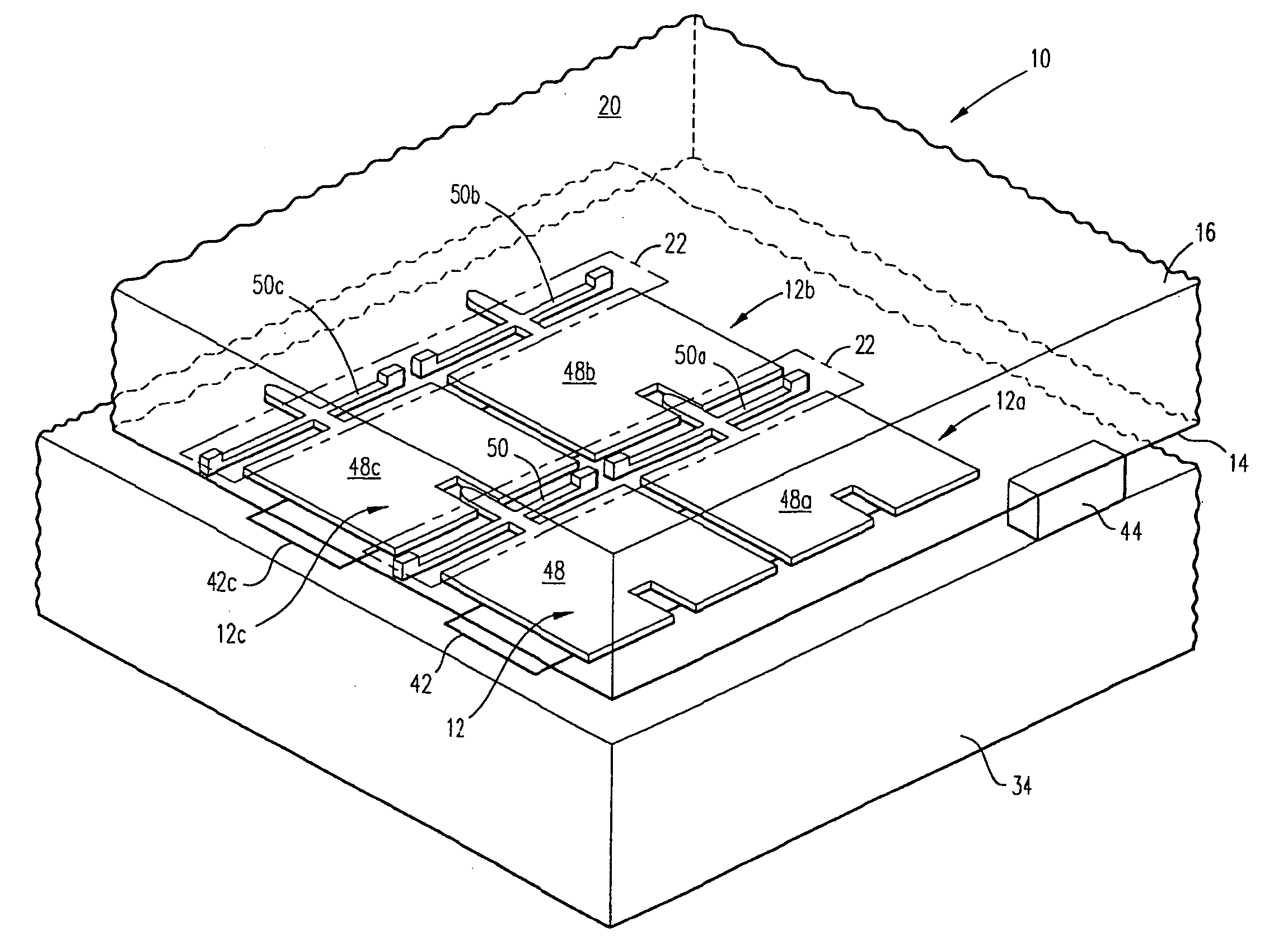 Double substrate reflective spatial light modulator with self-limiting micro-mechanical elements