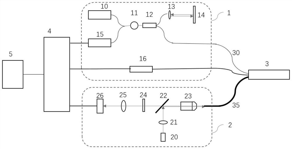 OCT and fluorescence composite microscopic endoscopic imaging system