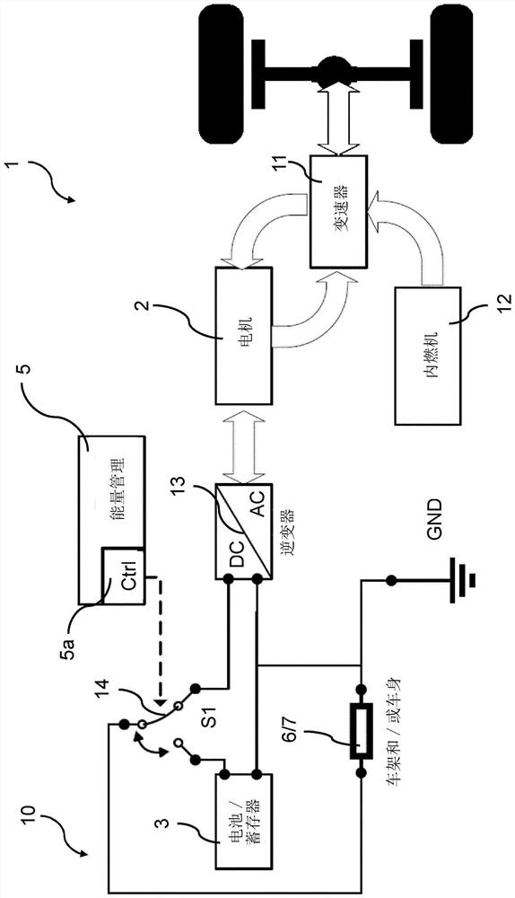 Vehicle comprising an electrically conductive vehicle part that can be used as a resistor element for converting electrical energy into heat